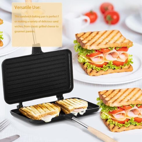 Large - Sized Sandwich Baking Tray with Interchangeable Handles - Perfect for Home & Outdoor, Campfire Sandwich & Hobo Pie Maker, Breakfast Skillet in Saudi Arabia