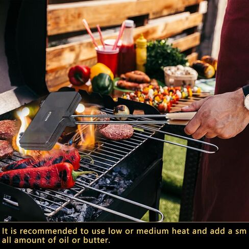 Large - Sized Sandwich Baking Tray with Interchangeable Handles - Perfect for Home & Outdoor, Campfire Sandwich & Hobo Pie Maker, Breakfast Skillet in Saudi Arabia