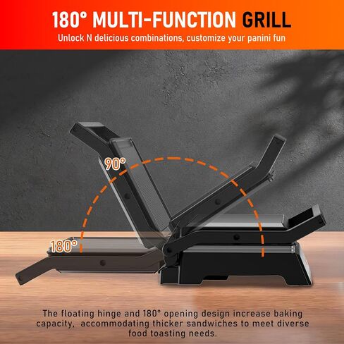 Panini Press Grill, 1200W Sandwich Maker with Non-Stick Plates, Standard 2-Slice Sandwich Press Electric Indoor Grill, Opens 180° to Fit Any Size of Food, Stainless Steel, Removable Drip Tray, Sliver in Saudi Arabia
