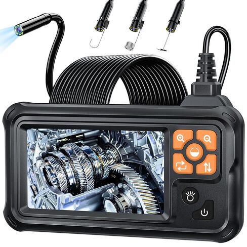 SKYBASIC Industrial Endoscope Borescope Camera with Light, 4.3'' HD Digital Handheld Waterproof Sewer Tools Snake Inspection Camera with 8 LED Lights 16.5FT Semi-Rigid Cable, Gadgets for Men in Saudi Arabia
