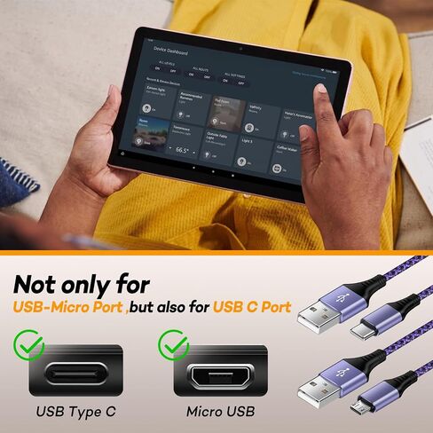 Kindle Charging Accessories Amazon Fire Tablet Micro Charger Cord Replacement for Kindle Oasis 3/2/1 Voyage/DX/Basic 3/Paperwhite 4/3/2/1 Colorsoft/Scribe/Signature Edition/Fire Kids Pro/Android in Kuwait