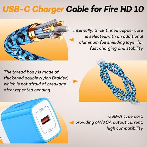 Kindle Charging Cord Replacement Accessories for Kindle 2025 2024 2022 2023,Colorsoft/Scribe/Oasis/Paperwhite 10th 11th 12th,Type C Cable for Amazon Fire Tablet HD 6 7 8 10 Plus/Kids Pro/Edition in Saudi Arabia