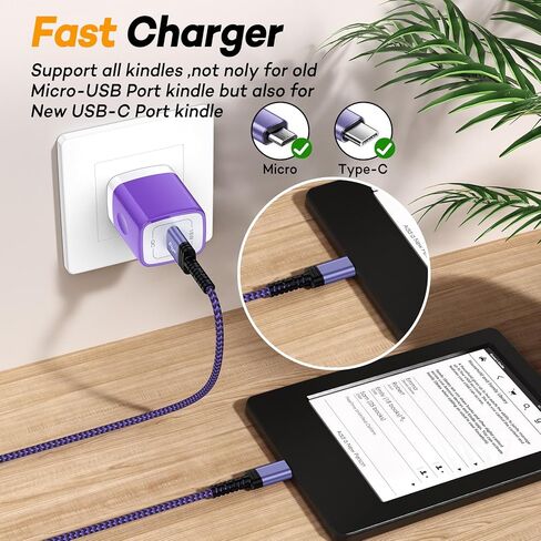 2Pack Kindle Charging Amazon Fire Tablet Charger Replacement for Kindle Colorsoft/Scribe/Paperwhite Signature Edition/Kids Pro/Android Charging for Fire 7/8/10,HDX 7 8 10 Kids/Plus/Tablet in Saudi Arabia