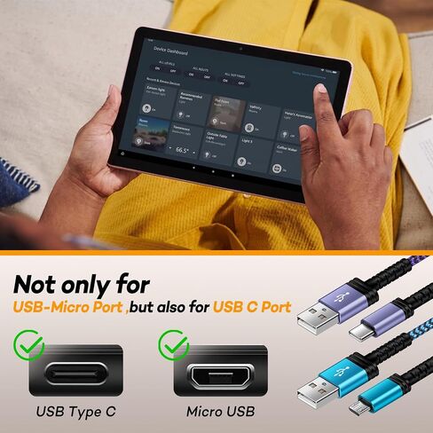 2Pack Kindle Charging Amazon Fire Tablet Charger Replacement for Kindle Colorsoft/Scribe/Paperwhite Signature Edition/Kids Pro/Android Charging for Fire 7/8/10,HDX 7 8 10 Kids/Plus/Tablet in Saudi Arabia