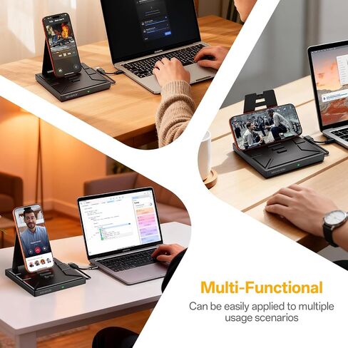 9-in-1 External CD/DVD Drive with Phone Holder, USB 3.0 & Type-C Portable DVD±RW/CD Burner, Plug and Play Optical Drive Compatible with Laptop PC, Desktop, Windows 11/10/8/7, Mac, Linux in Saudi Arabia
