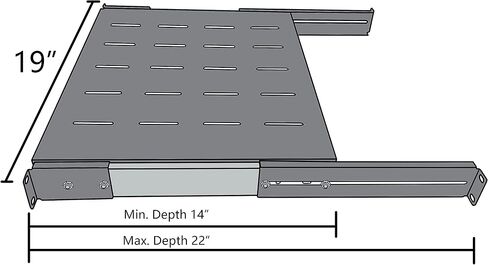 1U Sliding Rack Shelf 19" Server Rack Mount Cabinet 14"-22" Adjustable Depth 4 Post in Saudi Arabia
