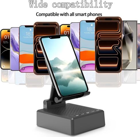 Cell Phone Stand with Wireless Bluetooth Speaker, Adjustable Angle,Foldable Stand HD Surround Sound for Home, Compatible with All iPhone/Android Phones, Cool Gadget Gift for Men Women Dad Mom in Kuwait