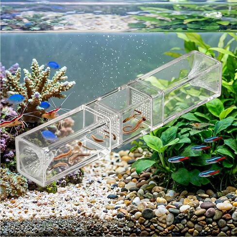 Aquarium Worm Catcher, Transparent Detachable Fish Tank Worms Trap, Aquatic Tank Traps for Freshwater & Saltwater Fishes Shrimp Coral Tanks in Saudi Arabia