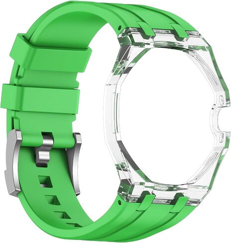 PC Clear Case with Silicone Band Mod Kit Compatible with AP Swatch X Royal Pop Watch in Saudi Arabia
