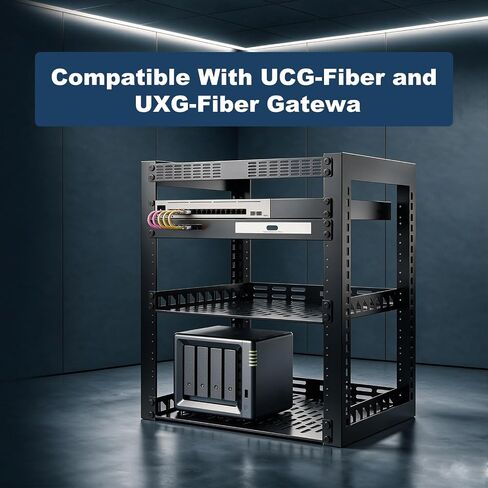 19in 1U Metal Rack Mount for Ubiquiti UCG-Fiber & UXG-Fiber Gateway- Hinged Rack Tray with 7 rj45 Keystone Jack cat6, Power Bay in Saudi Arabia
