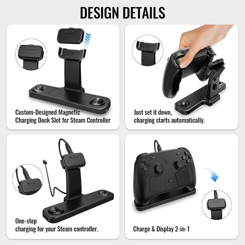 Desktop Charing Stand for Steam Controller 2 (2026) | Steam Controller 2 Holder Base,Cable Management,Puck Support and Anti-Slip Silicone Pad in Saudi Arabia