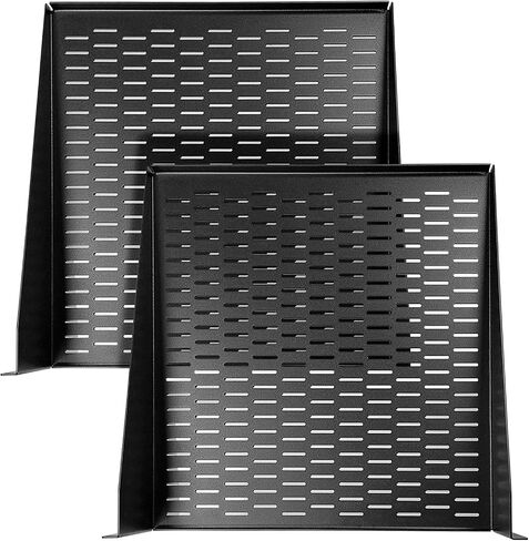 AxcessAbles 2U Vented Rack Shelf - 2 Pack | Rack Trays for 19 Inch Equipment Rack Cabinets | 18" Deep Rackmount Shelf with Lips | 50lb Capacity (2-Pack) in Kuwait