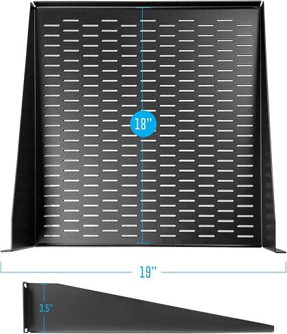 AxcessAbles 2U Vented Rack Shelf - 2 Pack | Rack Trays for 19 Inch Equipment Rack Cabinets | 18" Deep Rackmount Shelf with Lips | 50lb Capacity (2-Pack) in Kuwait