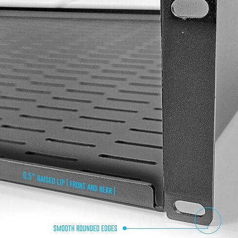 AxcessAbles 2U Vented Rack Shelf - 2 Pack | Rack Trays for 19 Inch Equipment Rack Cabinets | 18" Deep Rackmount Shelf with Lips | 50lb Capacity (2-Pack) in Kuwait
