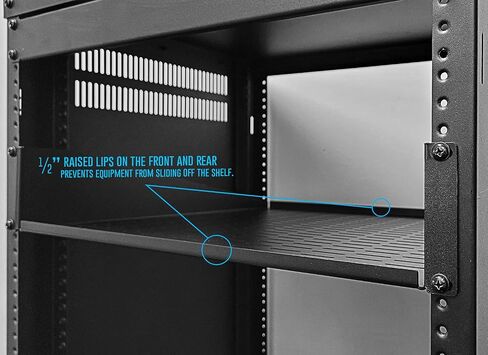 AxcessAbles 2U Vented Rack Shelf - 2 Pack | Rack Trays for 19 Inch Equipment Rack Cabinets | 18" Deep Rackmount Shelf with Lips | 50lb Capacity (2-Pack) in Kuwait