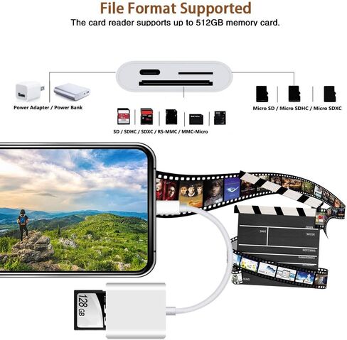 SD Card Reader USB-C, Support SD/TF Card Reader for Android Phone | Plug and Play, Supports up to 512GB Memory Card in Saudi Arabia