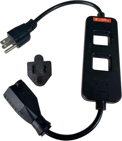 2Pcs KJ79D AC Line Splitter | Line Splitter for Clamp Meter, 10x Measurement, 15A Max Current, for US Outlets(Black) (KJ79D black 1pcs) in Saudi Arabia