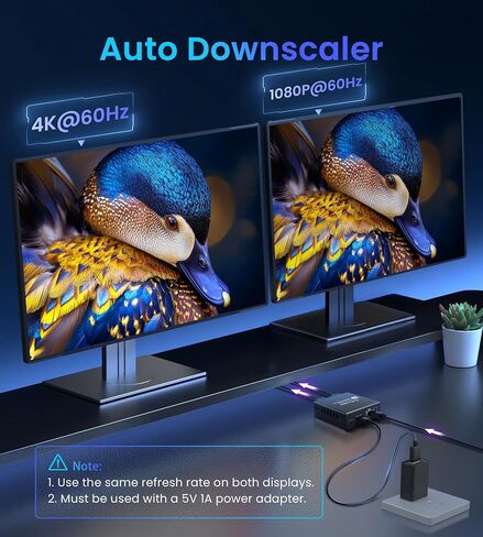 4K@60Hz HDMI Splitter 1 in 2 Out for TV & Soundbar w/ 4Ft HDMI Cable, HDCP 2.2 Bypass, HDMI Audio Splitter Support Dolby Vision/Atmos 7.1ch, Downscale 4K/1080P Sync, 1080P@120Hz, 2K@144Hz for PS5,Roku in Saudi Arabia