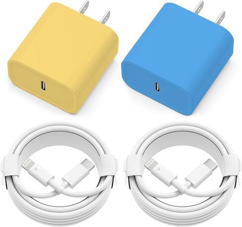 iPhone Charger Fast Charging,2 Pack 20W USB C Wall Charger Block with Cable | 2 Pack MFi Certified 6FT Type C to Lightning Cables for iPhone 14 13 12 11 Pro Max XR XS X, iPad,AirPods Pro in Saudi Arabia