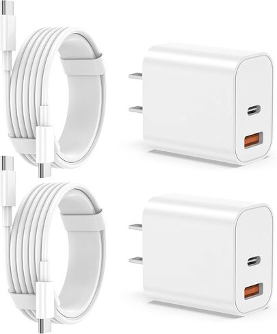 iPhone 17 16 15 Charger Fast Charging, 20W USB C Wall Charger Block with 6ft Type C to USB C Cable Cord for Apple iPhone 17/17 Pro/17 Pro Max/17 Air/16/16 Plus/16 Pro Max/15/15 Pro Max/iPad Pro/Mini in Saudi Arabia