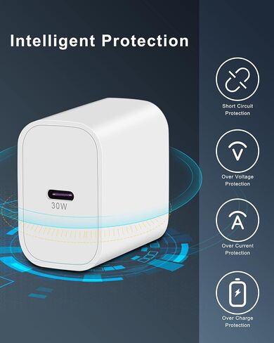 30W USB C Fast Charger for Google Pixel 11/11 Pro XL/Fold/10/9/8/7/6 Pro XL | 30 Watt Type C Super Fast Wall Charger Block, Pixel Phone Fast Charging Brick Accessories,with 6FT USB-C Charging Cable,White in Kuwait