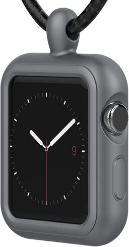 HALLEAST Compatible with Apple Watch Necklace Pendant Silicone Case Cover | Replacement for iWatch Pendant Series 9 8 7 6 5 4 3 2 SE SE2 SE3, 38 40 41mm, Black in Saudi Arabia