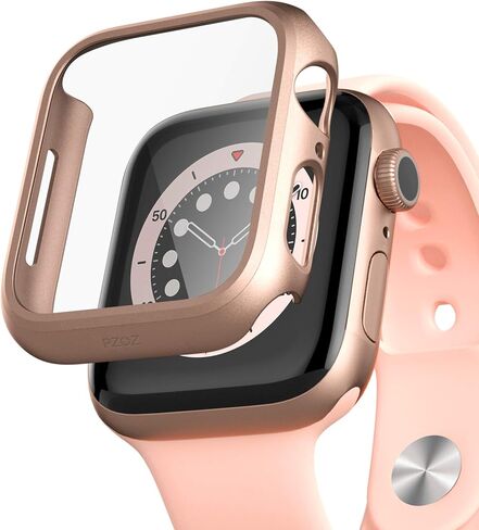 pzoz Compatible for Apple Watch Series SE2 /6/5 /4 /SE 44mm Case with Screen Protector Accessories Slim Guard Thin Bumper Full Coverage Matte Hard Cover Defense Edge for iWatch Women Men GPS (Black) in Saudi Arabia