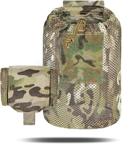 Tactical Mesh Dump Pouch Molle Foldable Mag Recovery Drop Pouch | Reinforced stitching, quick drawstring , roll-up compact , breathable mesh, fits 1.5–2.25" belts, multi outdoor usage in Saudi Arabia