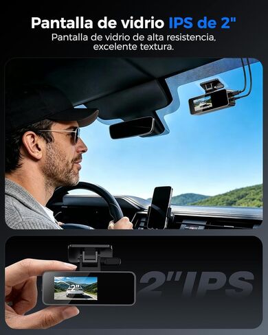 4K Dash Cam Front and Rear,4K+1080P Dual Dash Camera for Cars, 2.4G WiFi, 2" IPS Screen, Night Vision, G-Sensor, Loop Recording, 32GB Card Included in Saudi Arabia