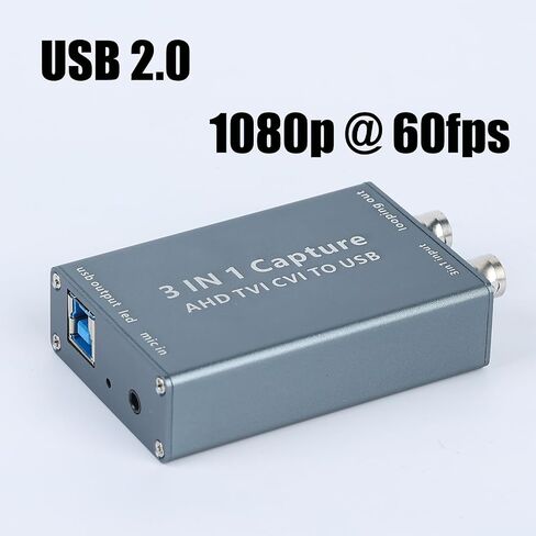 2MP AHD to USB 2.0 Capture Card 1080P Support TVI CVI Driver Free | UVC UAC Standard in Saudi Arabia