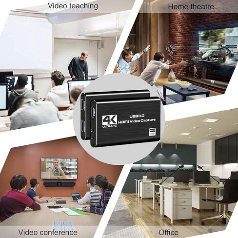Capture Card, HDMI USB3.0 Capture Card Nintendo Switch, Video Capture Card 4K 1080P 60FPS, Game Capture Card for Live Streaming, Video Conference, Recording, Works with PS4/PS5/PC/OBS/DSLR in Saudi Arabia