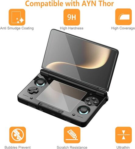 Hianjoo 6-PACK Screen Protector Compatible AYN Thor Handheld Console, Tempered Glass [HD Clarity] [9 Hardness] [Easy Installation][Anti-Scratch], 3 Pack Upper Screen Film + 3 Pack Lower Screen Film in Kuwait