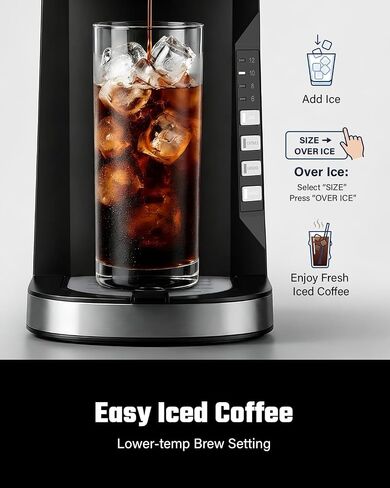 SHARDOR Mini Single Serve Coffee Maker for K-Cup Pods & Grounds, Hot & Iced | 6-12oz Brew Sizes, Compact Coffee Brewer with Adjustable Removable Drip Tray for Home, Office, Dorm, RV & Travel, Black in Saudi Arabia