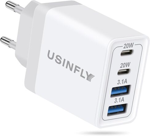 European Travel Plug Adapter, 40W 4-Port US to Europe EU USB C Wall Charger | Type C Fast Charging Block, International Power Adaptor, for iPhone 17 16 15 14 13 12 Pro Max iPad Galaxy, Travel Essentials in Saudi Arabia