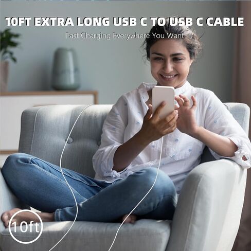 iPhone 17 16 15 Charger Fast Charging,40W Dual Port A/C Phone Charger Fast Charging USB C Wall Charger Block Quick 10FT Type C Charging Cable for iPhone 17/17 Pro Max/17 Air/16 Pro/16e/15 Plus/15 Pro in Saudi Arabia