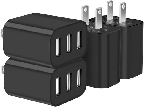3-Port USB Wall Charger,Compatible with iPhone 14/13/12/11 Pro Max | Mini,SE,XR,XS MAX,XS, X,8 Plus, iPad Pro, Air, Mini,Samsung Galaxy S5 S6 S7 Edge,LG,Android and More in Saudi Arabia