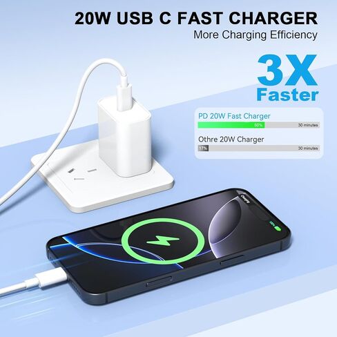 USB C Charger Block, 2Pack for iPhone 17 16 Fast Charging Plug Adapter | for Apple 20W Type C Power Box for iPhone 17 16 15 14 13 12 11 Pro Max XS X XR SE Plus, for iPad USBC Wall Charge Cube Brick in Saudi Arabia