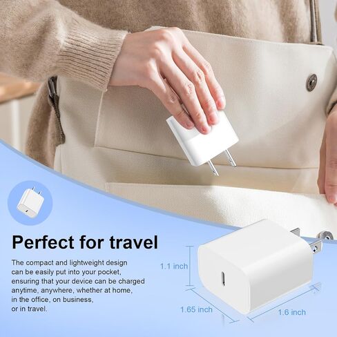 USB C Charger Block, 2Pack for iPhone 17 16 Fast Charging Plug Adapter | for Apple 20W Type C Power Box for iPhone 17 16 15 14 13 12 11 Pro Max XS X XR SE Plus, for iPad USBC Wall Charge Cube Brick in Saudi Arabia