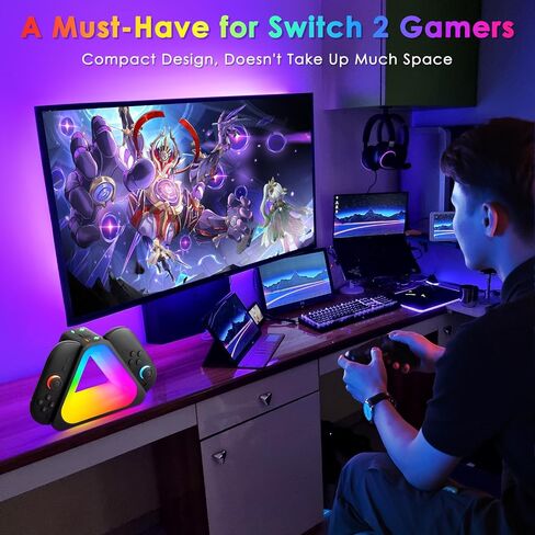 Charging Dock for Nintendos Switch 2,Switch 2 Joycons Dock for 4 Joycon,Joycons Charger Stand Station with LED Indication and USB Type-C Charger Cable in Kuwait