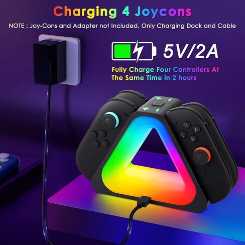 Charging Dock for Nintendos Switch 2,Switch 2 Joycons Dock for 4 Joycon,Joycons Charger Stand Station with LED Indication and USB Type-C Charger Cable in Kuwait
