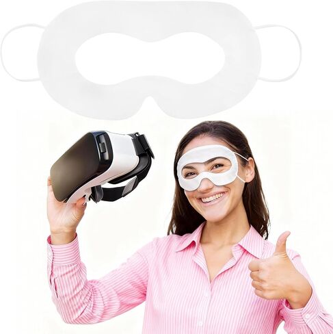 VR Face Cover Disposable Hygiene VR Face Eyes Mask Pads Facial Interface for Meta VR Devices 3/3S/2, Accessories for Apple Vision Pro (Set 100, White) in Saudi Arabia