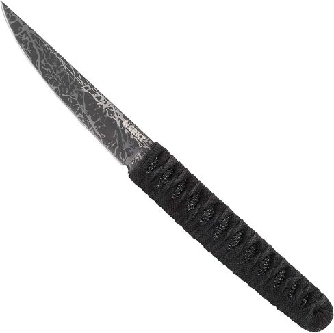 CRKT Obake Everyday Carry Fixed Blade Knife with Sheath: Stainless Steel Plain Edge Blade, Cord-Wrapped Stainless Steel Handle, 2367 in Kuwait