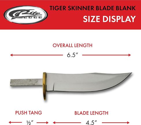 SZCO Supplies Tiger Skinner Blade Blank Knife, brass,6.5 inch in Kuwait