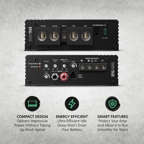 AudioControl EPIC4000، مضخم صوت أحادي الكتلة من فئة المنافسة، صوت السيارة 4000 وات RMS، مضخم صوت من الفئة D مع تمرير منخفض وفلتر دون سرعة الصوت، معادل صوت الجهير، يتضمن مقبض جهير لمضخم الصوت، وصلة Epicenter in Kuwait