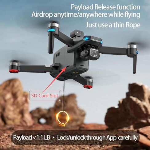 Bingchat Tablet Remote Professional Drones with Camera for Adults 4K Video | 360 Obstacle Avoidance, Safe Auto Return Home, 3 Axis Gimbal, Payload Release, Long Battery, High Wind Resistance, Follow Me in Saudi Arabia