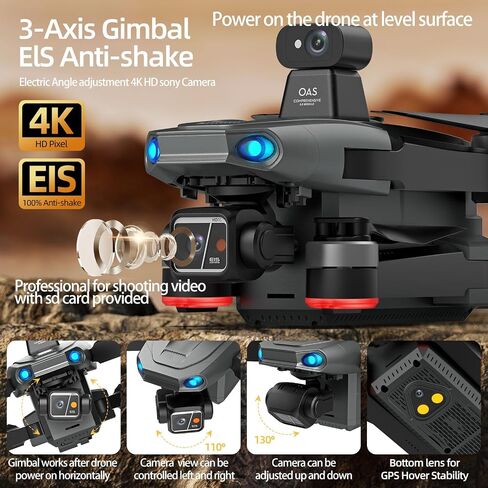 Bingchat Tablet Remote Professional Drones with Camera for Adults 4K Video | 360 Obstacle Avoidance, Safe Auto Return Home, 3 Axis Gimbal, Payload Release, Long Battery, High Wind Resistance, Follow Me in Saudi Arabia