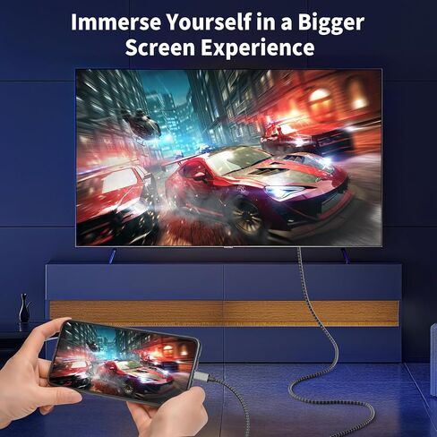 كابل 8K USB C إلى HDMI بطول 6 أقدام، 8K@60 هرتز 4K@240 هرتز، HDMI 2.1 48 جيجابت في الثانية، HDR10 وHDCP 2.3 USB4 نوع C إلى سلك HDMI لـ Thunderbolt 5/4/3، MacBook Pro Air iPad، Mac mini، iPhone 17 Pro Max، Galaxy S26، XPS، Surface in Kuwait