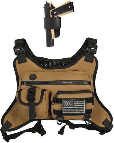 Outdoor Sports Chest Bag with Holster for Men EDC Travel Chest Pack for Running, Hiking in Saudi Arabia