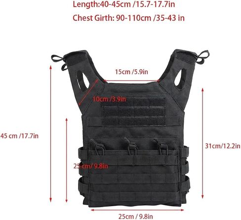 Outdoor Safety Protection Airsoft Vest Hunting Adjustable Vest Black in Saudi Arabia