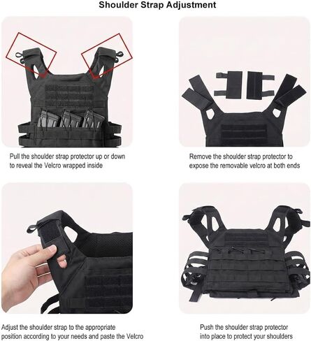 Outdoor Safety Protection Airsoft Vest Hunting Adjustable Vest Black in Saudi Arabia
